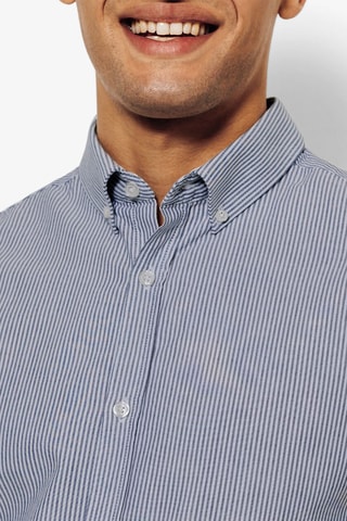 Camisa regular - Azul-cinza