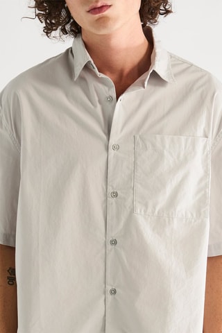 Camisa regular - Cinzento-claro