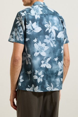 Camisa regular - Azul-noite e cru