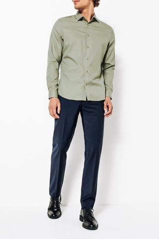 Camisa slim - Verde-azeitona