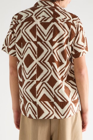 Camisa regular em linho - Camel