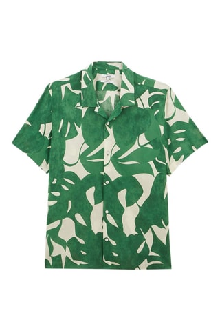Camisa regular - Cru e verde