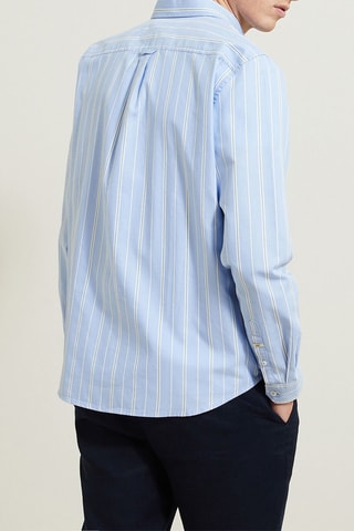 Camisa slim em algodão biológico - Azul