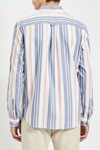 Camisa slim em algodão biológico - Azul-marinho