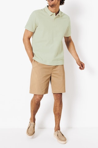 Polo regular em algodão biológico - Verde-claro