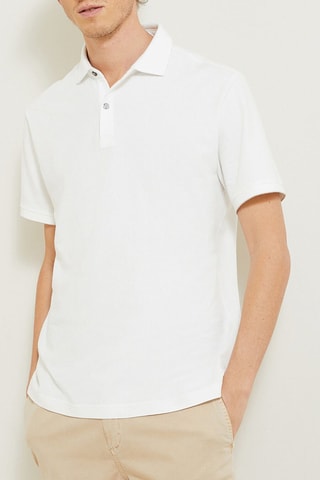 Polo regular fit de algodón orgánico - Blanco