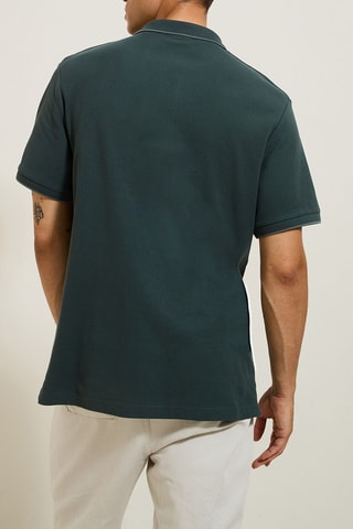 Polo regular en coton biologique - Vert foncé