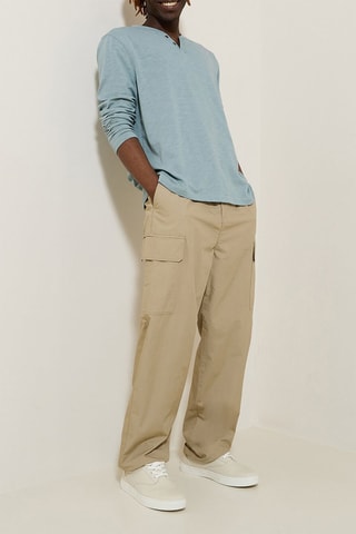 Camiseta slim fit de algodón orgánico - Celeste