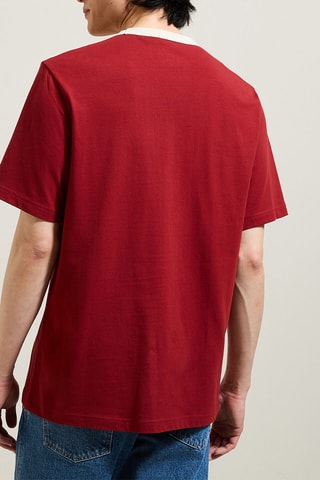 T-shirt regular em algodão biológico - Vermelho