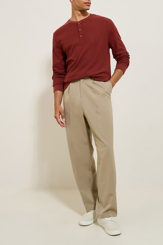 T-shirt em algodão biológico - Vermelho-tijolo