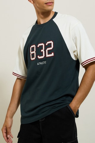 T-shirt Athletic Club - Verde-escuro e cru