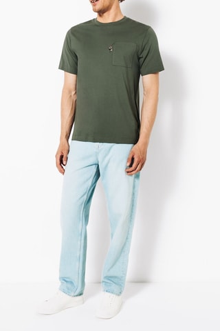 T-shirt regular em algodão biológico - Caqui