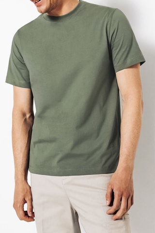 T-shirt regular em algodão biológico - Caqui