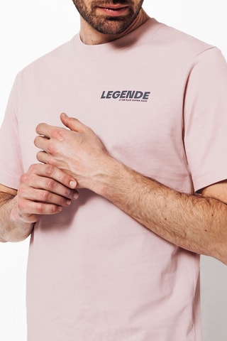 T-shirt regular em algodão biológico - Rosa-maquilhagem