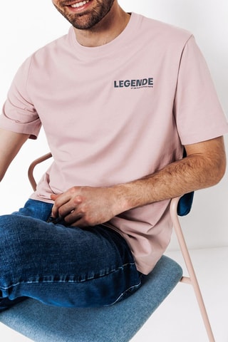 T-shirt regular em algodão biológico - Rosa-maquilhagem