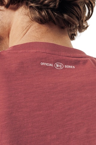 T-shirt regular em algodão biológico - Vermelho