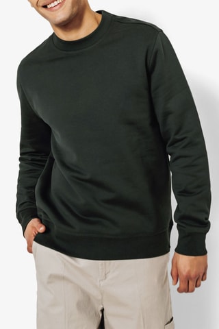 Sweat em algodão biológico - Verde-escuro