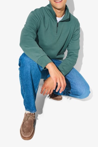 Sudadera de algodón orgánico - Verde oscuro