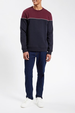 Sweat em algodão biológico Bordô e azul-marinho