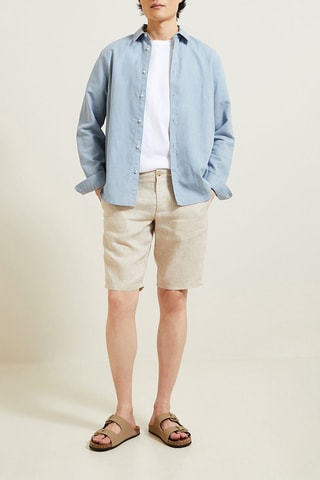 Bermudas de lino - Crudo