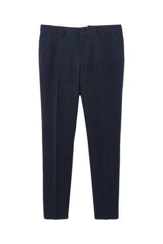 Pantalon de costume slim en lin - Bleu