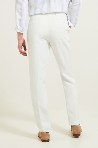 Pantalon de costume slim en lin - Blanc