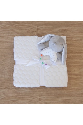 Coperta Liso con sonaglio - Dalla nascita - 80 x 110 cm - Beige