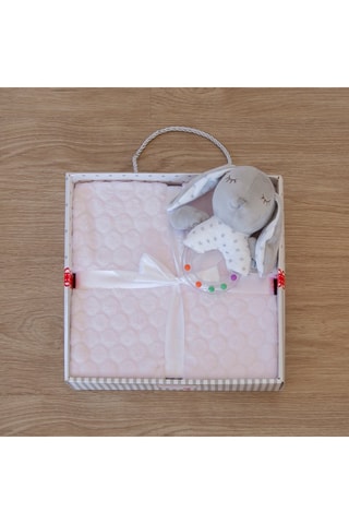 Coperta Liso con sonaglio - Dalla nascita - 80 x 110 cm - Rosa