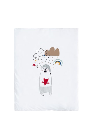 Culla fianco letto e biancheria da letto Nordic Bear - Bianco - 4 pezzi - Bianco