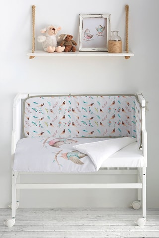 Culla fianco letto e parure letto Birds Explorer - Bianco - 4 pezzi - Bianco