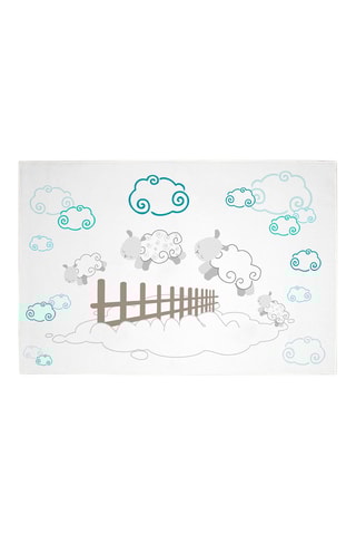 Tappeto Compte-Moutons - 110 x 150 cm - Da 36 mesi - Bianco e blu