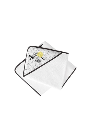 Mantellina da bagno Adventure Awaits - 100 x 100 cm - Da 24 mesi - Bianco e nero