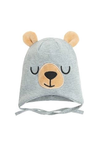 Gorro com orelhas - Cinzento-claro mesclado