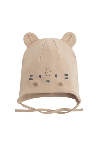 Gorro com orelhas - Castanho-claro