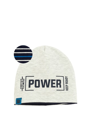 Gorro reversível - Cinzento-claro mesclado e azul