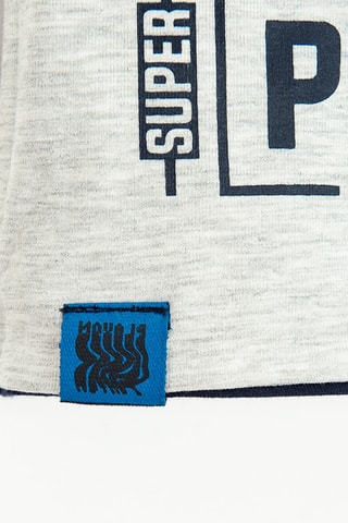 Gorro reversível - Cinzento-claro mesclado e azul