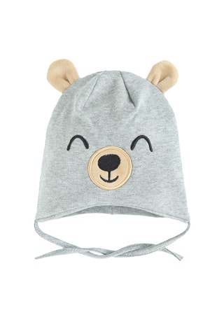 Gorro com orelhas - Cinzento-claro mesclado