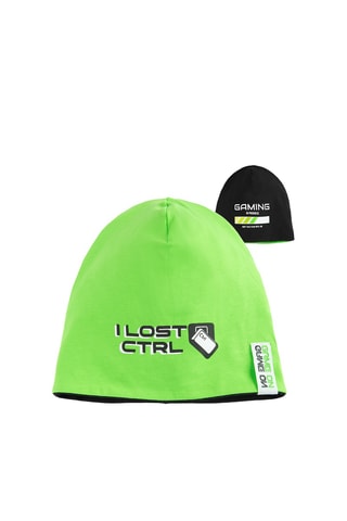 Gorro reversível - Preto e verde