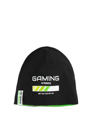 Gorro reversível - Preto e verde