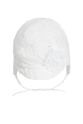 Chapéu touca em bordado inglês - Branco
