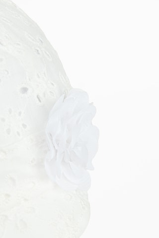 Chapéu touca em bordado inglês - Branco