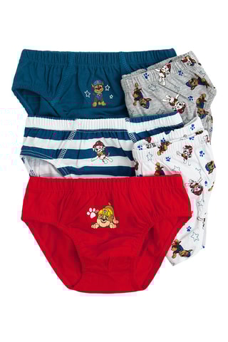 5 cuecas Patrulha Pata - Azul-marinho e vermelho