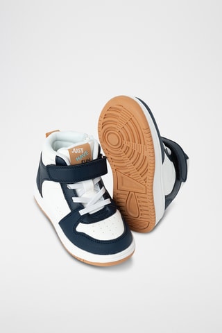 Sapatilhas subidas - Branco e azul-marinho