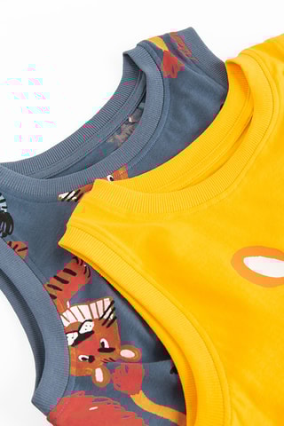 2 camisolas de alças - amarelo e cinzento-escuro