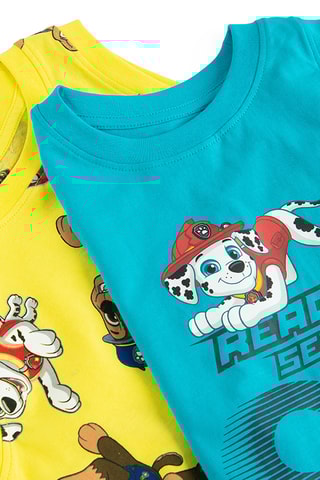 2 camisolas de alças Chase e Marcus Patrulha Pata - Turquesa e amarelo