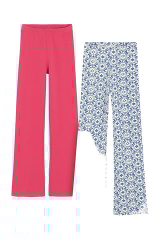 2 calças - coral e azul-cobalto