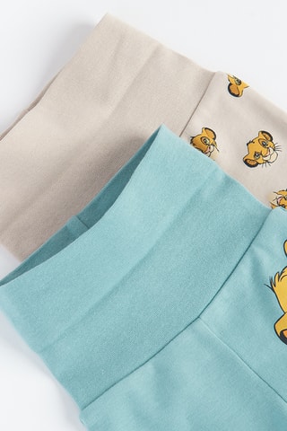 2 calças Simba O Rei Leão Disney - Bege e azul-claro