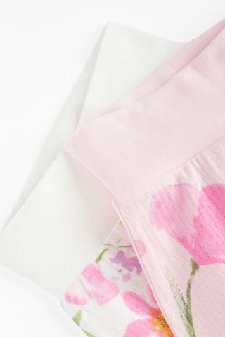 2 calças - Rosa-maquilhagem e branco