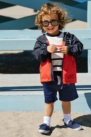 Casaco com capuz - Vermelho e antracite