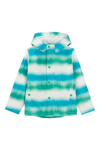 Impermeável com capuz tie and dye - Branco e azul-real